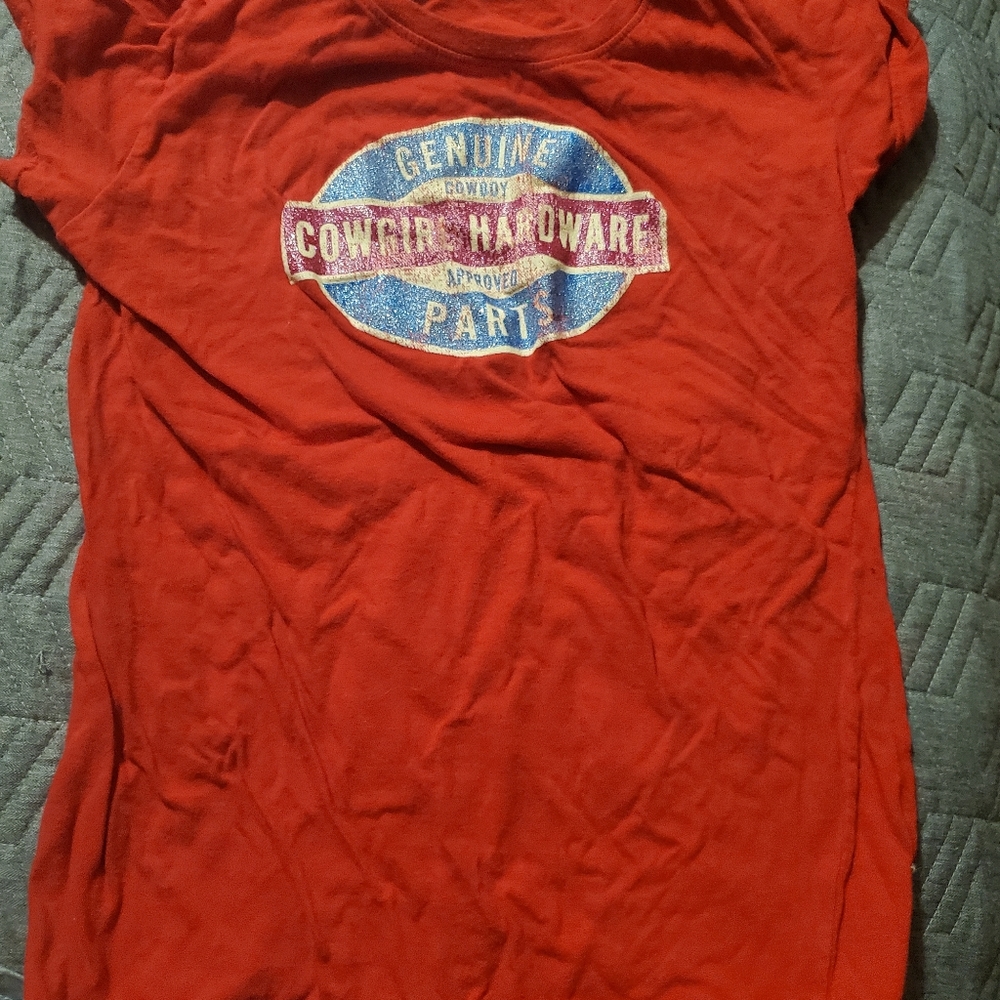 Cowgirl hardware glitter fitted tee